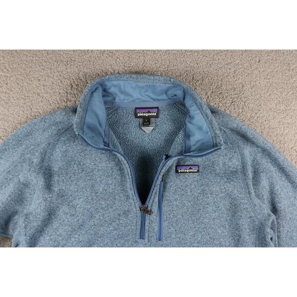 Patagonia Jacket Mens L Blue Better Sweater Fleece 1/4 Zip Pull Over Hiking - Picture 4 of 7